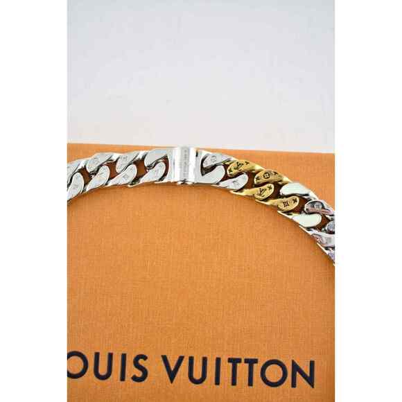 Louis Vuitton Soapy Cuban Link Gold Silver Crystal Virgil Abloh Chain Necklace - Picture 9 of 12